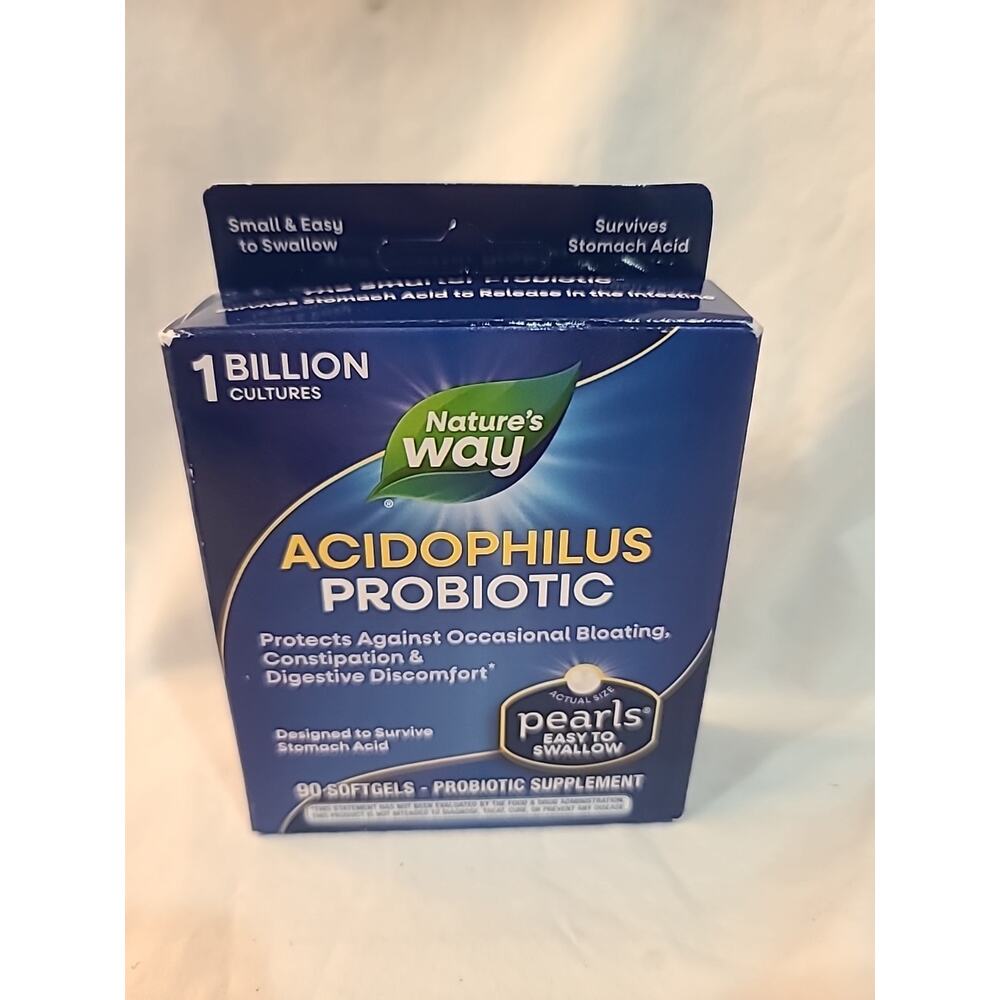 Nature'S Way Acidophilus Probiotic Pearls, Supports Digestive 90 Softgels 06/26